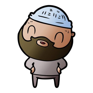 vektör çizim karikatür sakallı adam