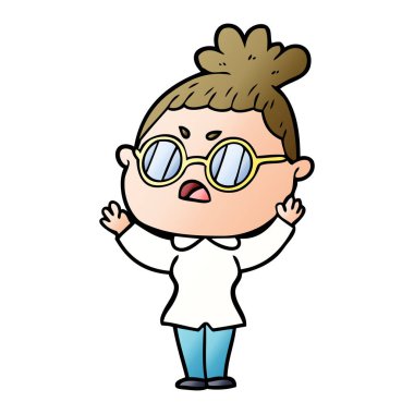 vektör çizim karikatür rahatsız kadın