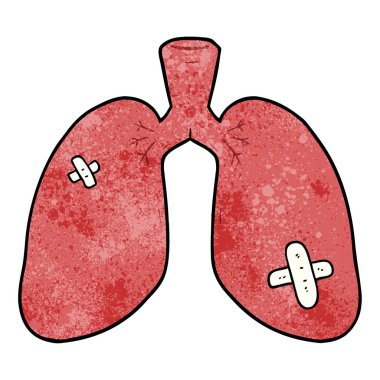 vektör çizim karikatür akciğer