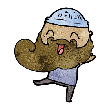 mutlu sakallı adam vektör çizim