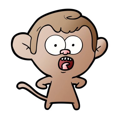vektör çizim karikatür şok maymun
