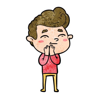 mutlu çizgi film adam vektör çizim