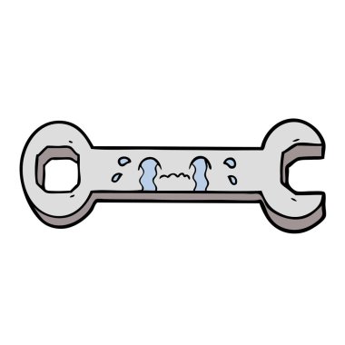 vektör çizim karikatür somun anahtarı