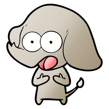 vektör çizim sevimli çizgi fil