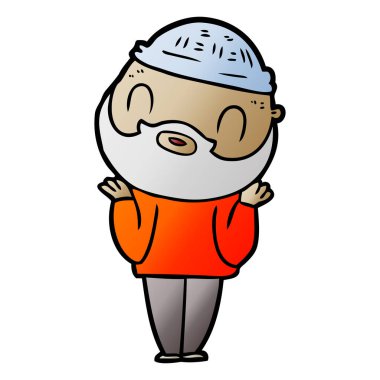 vektör çizim karikatür sakallı adam