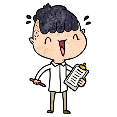 karikatür mutlu çocuk şaşırmış