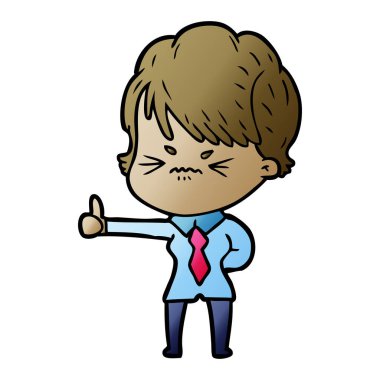 Çizgi filmdeki kadının vektör çizimi