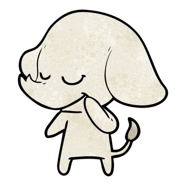 vektör çizim karikatür fil gülümseyen