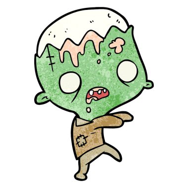 sevimli çizgi zombi vektör çizim