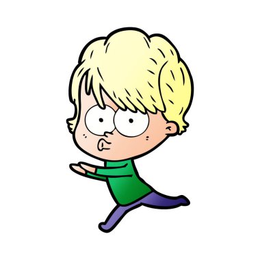 Çizgi filmdeki kadının vektör çizimi