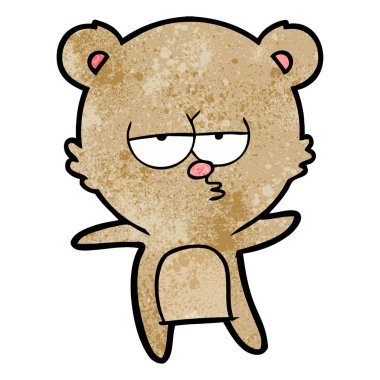 vektör çizim sıkılmış ayı çizgi film