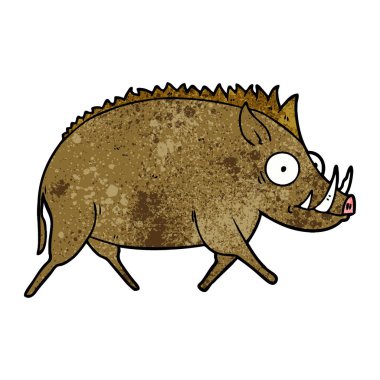 vektör çizim karikatür yaban domuzu