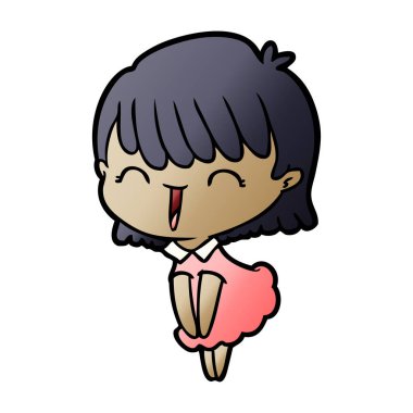 Çizgi filmdeki kadının vektör çizimi