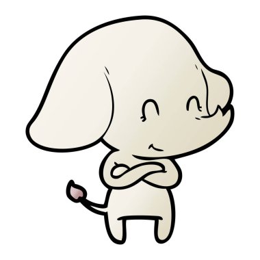 vektör çizim sevimli çizgi fil