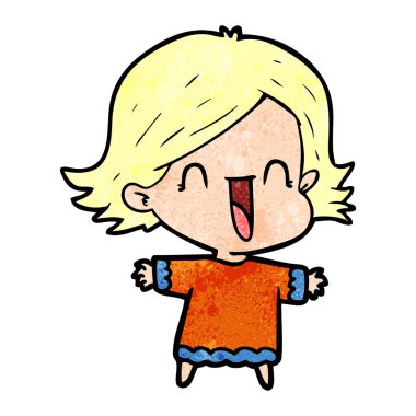 vektör çizim karikatür mutlu kadın