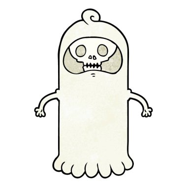 vektör çizim karikatür kafatası