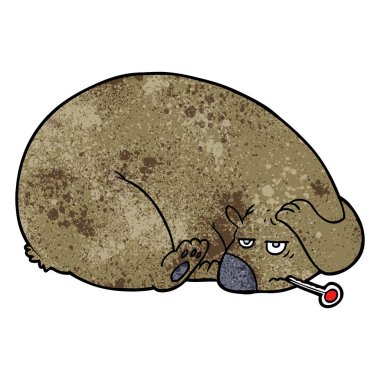 çizgi film ayı acıyan bir kafa ile