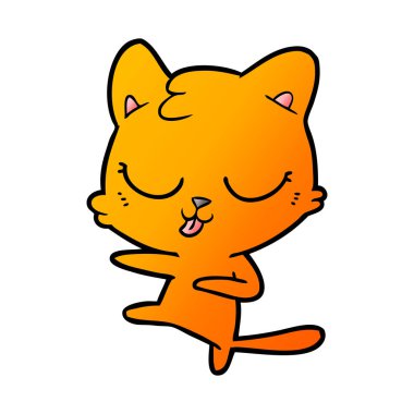 vektör çizim karikatür kedi tıslama