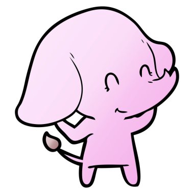 vektör çizim sevimli çizgi fil