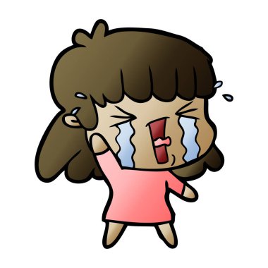 çizgi film kadın gözyaşları içinde