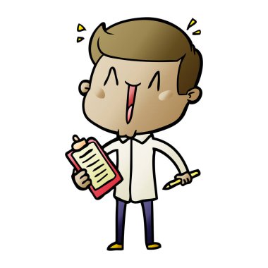vektör çizim karikatür mutlu adam