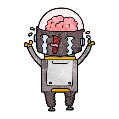 Çizgi film robotunun vektör çizimi