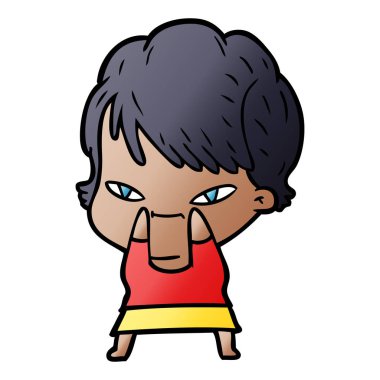 vektör çizim karikatür mutlu kadın