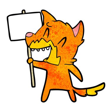 Tilki çizgi film gülen vektör çizim