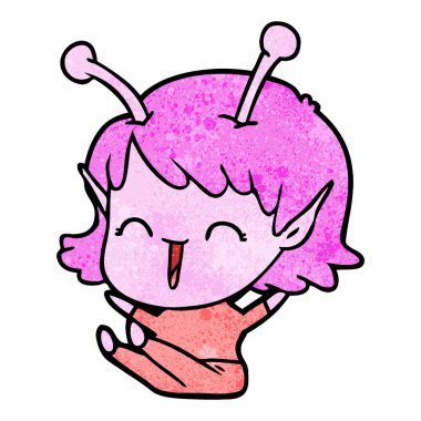 çizgi film yabancı kız gülerek