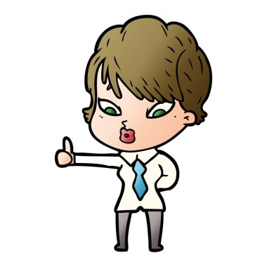 Çizgi filmdeki kadının vektör çizimi