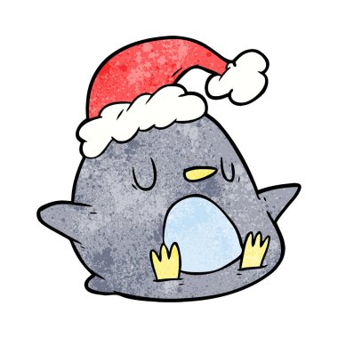 Tatlı penguen çizgi filminin vektör çizimi