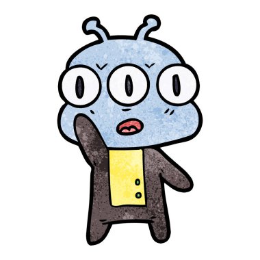 üç gözlü yabancı sallayarak çizgi film