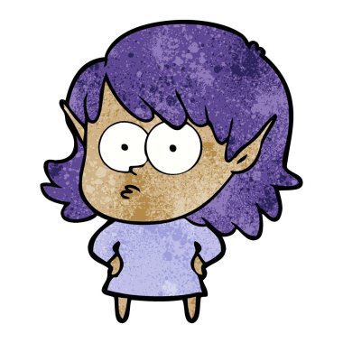 çizgi film elf kızı bakıyordu