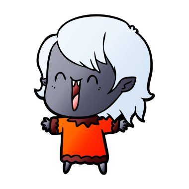 sevimli çizgi mutlu vampir kız