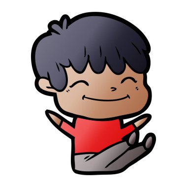 vektör çizim karikatür mutlu çocuk