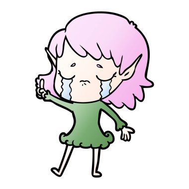 çizgi film ağlayan elf kızı