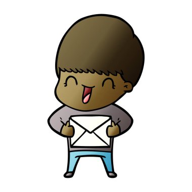 mutlu çizgi film çocuk vektör çizim