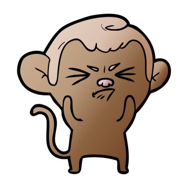 vektör çizim karikatür rahatsız maymun