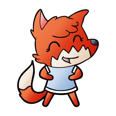 mutlu karikatür fox vektör çizim