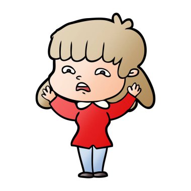 vektör çizim karikatür endişeli kadın