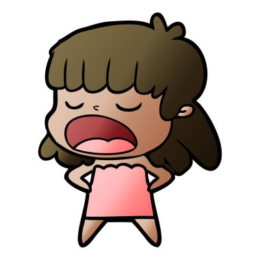 vektör çizim karikatür kadın söz