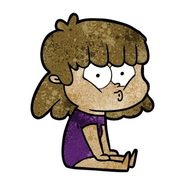 vektör çizim karikatür kız ıslık