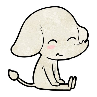 oturma sevimli çizgi fil