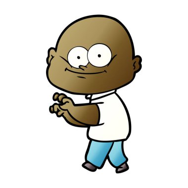 karikatür kel adam bakıyor