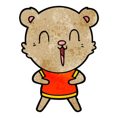 mutlu karikatür ayı vektör çizim