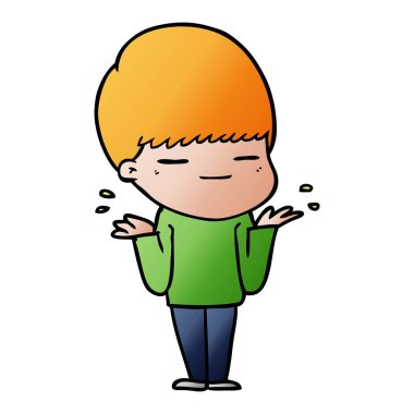 vektör çizim karikatür kendini beğenmiş çocuk