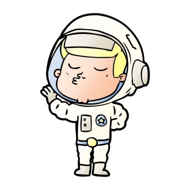 Çizgi film astronotunun vektör çizimi