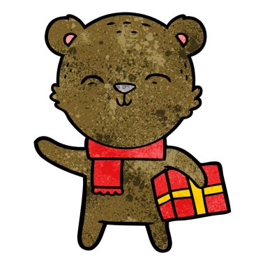 mutlu karikatür ayı vektör çizim