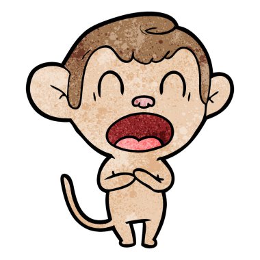 esneme karikatür maymun vektör çizim