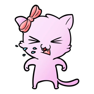 Çizgi film kedisinin vektör çizimi
